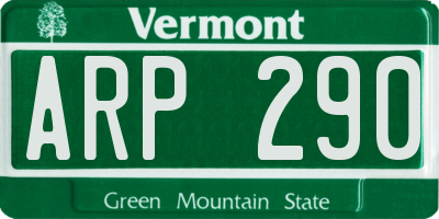 VT license plate ARP290