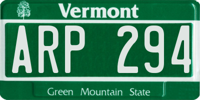 VT license plate ARP294
