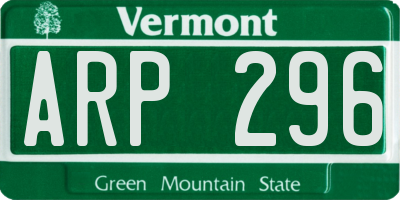 VT license plate ARP296