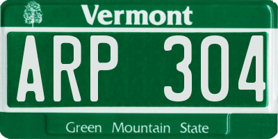 VT license plate ARP304