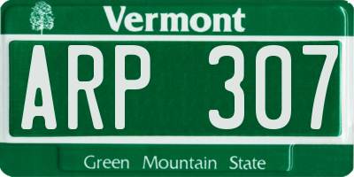 VT license plate ARP307