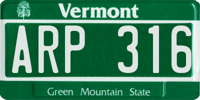 VT license plate ARP316