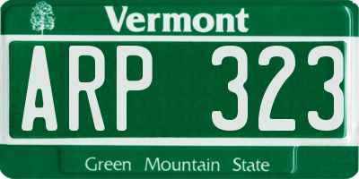 VT license plate ARP323