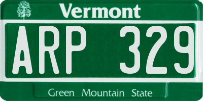 VT license plate ARP329