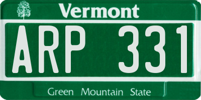 VT license plate ARP331