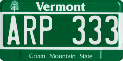 VT license plate ARP333