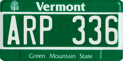 VT license plate ARP336