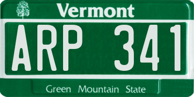 VT license plate ARP341