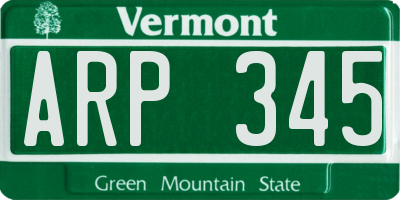 VT license plate ARP345