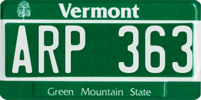 VT license plate ARP363