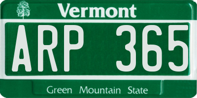 VT license plate ARP365
