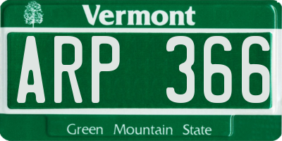 VT license plate ARP366