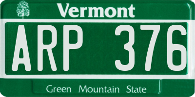 VT license plate ARP376