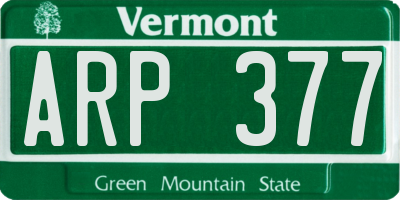 VT license plate ARP377