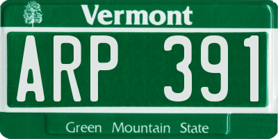 VT license plate ARP391