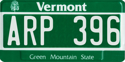 VT license plate ARP396