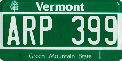 VT license plate ARP399