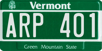 VT license plate ARP401