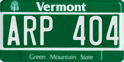 VT license plate ARP404