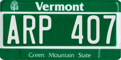 VT license plate ARP407