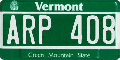 VT license plate ARP408