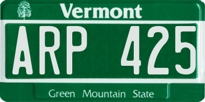 VT license plate ARP425