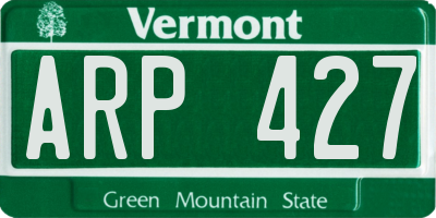 VT license plate ARP427
