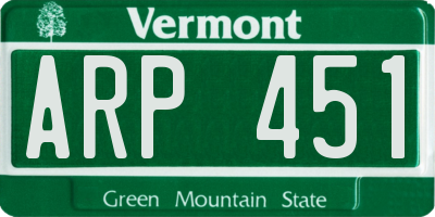 VT license plate ARP451