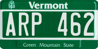 VT license plate ARP462
