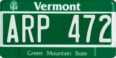 VT license plate ARP472