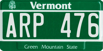 VT license plate ARP476