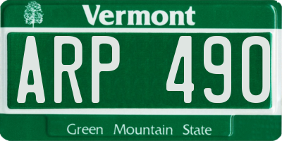 VT license plate ARP490