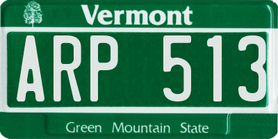 VT license plate ARP513
