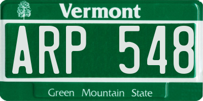 VT license plate ARP548