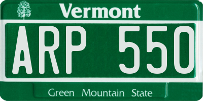 VT license plate ARP550