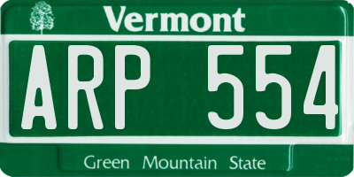 VT license plate ARP554