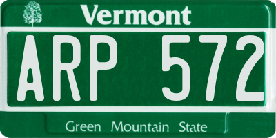 VT license plate ARP572