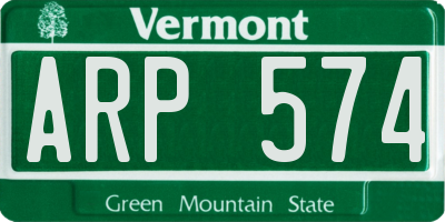 VT license plate ARP574