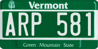 VT license plate ARP581