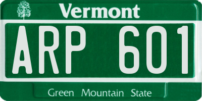 VT license plate ARP601