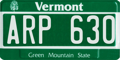 VT license plate ARP630