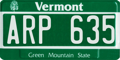 VT license plate ARP635