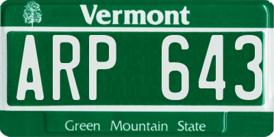 VT license plate ARP643