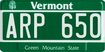 VT license plate ARP650