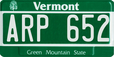 VT license plate ARP652