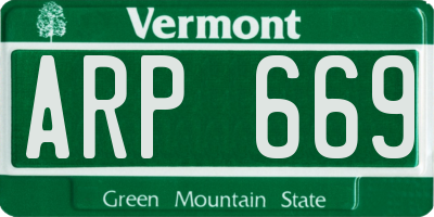 VT license plate ARP669