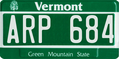VT license plate ARP684