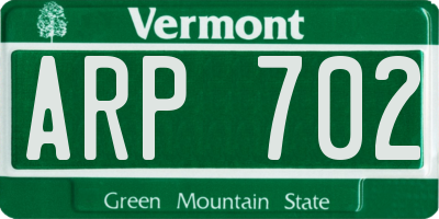 VT license plate ARP702