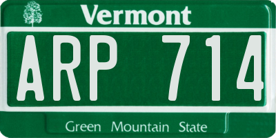VT license plate ARP714