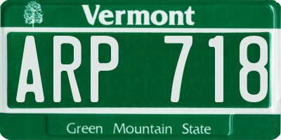 VT license plate ARP718
